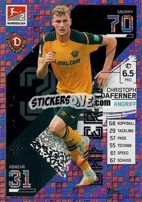 Sticker Christoph Daferner - German Fussball Bundesliga 2021-2022. Match Attax - Topps