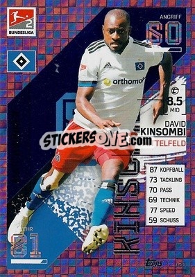 Sticker David Kinsombi - German Fussball Bundesliga 2021-2022. Match Attax - Topps