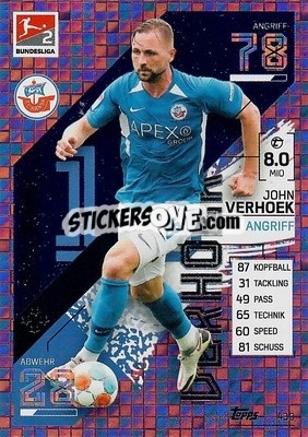 Sticker John Verhoek - German Fussball Bundesliga 2021-2022. Match Attax - Topps