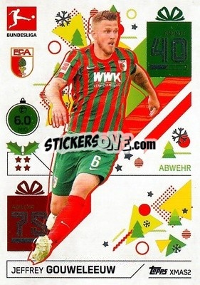 Sticker Jeffrey Gouweleeuw - German Fussball Bundesliga 2021-2022. Match Attax - Topps