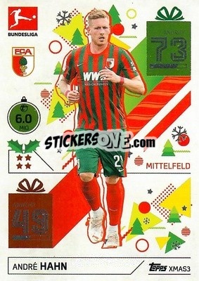 Sticker Andre Hahn - German Fussball Bundesliga 2021-2022. Match Attax - Topps