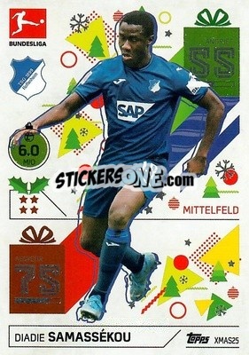 Sticker Diadie Samass閗ou - German Fussball Bundesliga 2021-2022. Match Attax - Topps