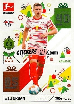 Sticker Willi Orban - German Fussball Bundesliga 2021-2022. Match Attax - Topps