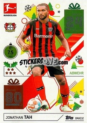 Sticker Jonathan Tah - German Fussball Bundesliga 2021-2022. Match Attax - Topps