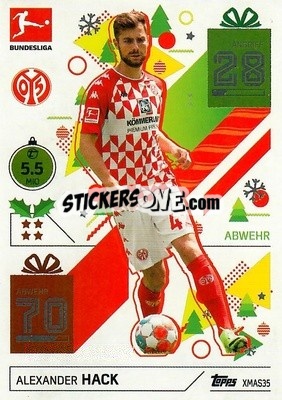 Sticker Alexander Hack - German Fussball Bundesliga 2021-2022. Match Attax - Topps