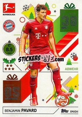 Sticker Benjamin Pavard - German Fussball Bundesliga 2021-2022. Match Attax - Topps