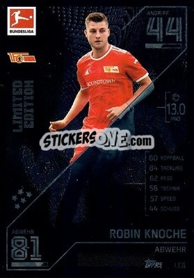 Cromo Robin Knoche - German Fussball Bundesliga 2021-2022. Match Attax - Topps