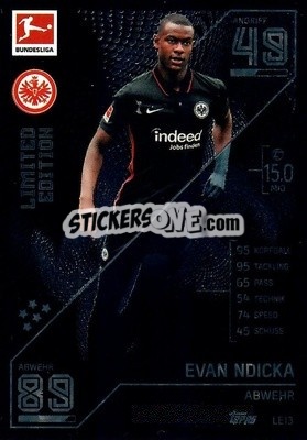 Sticker Evan N'Dicka - German Fussball Bundesliga 2021-2022. Match Attax - Topps