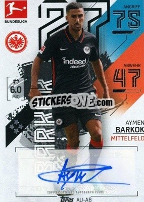 Sticker Aymen Barkok - German Fussball Bundesliga 2021-2022. Match Attax - Topps