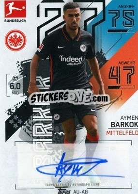 Figurina Aymen Barkok - German Fussball Bundesliga 2021-2022. Match Attax - Topps