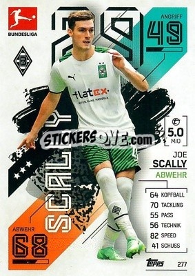 Sticker Joe Scally - German Fussball Bundesliga 2021-2022. Match Attax - Topps