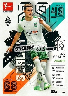 Cromo Joe Scally - German Fussball Bundesliga 2021-2022. Match Attax - Topps