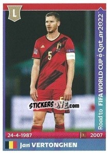 Sticker Jan Vertonghen - Road to FIFA World Cup Qatar 2022 - Panini