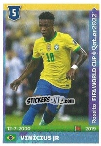 Figurina Vinícius Jr - Road to FIFA World Cup Qatar 2022 - Panini