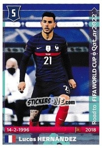 Sticker Lucas Hernandez - Road to FIFA World Cup Qatar 2022 n. 212 - Panini