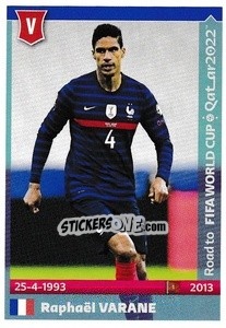 Sticker Raphael Varane - Road to FIFA World Cup Qatar 2022 - Panini