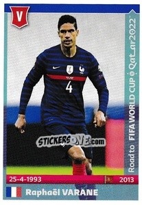 Sticker Raphael Varane - Road to FIFA World Cup Qatar 2022 n. 216 - Panini