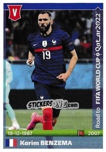 Sticker Karim Benzema - Road to FIFA World Cup Qatar 2022 n. 221 - Panini