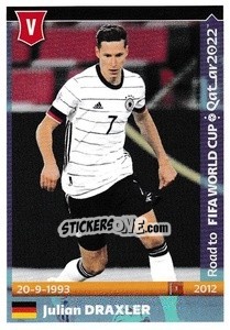 Figurina Julian Draxler - Road to FIFA World Cup Qatar 2022 - Panini