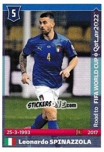 Sticker Leonardo Spinazzola - Road to FIFA World Cup Qatar 2022 n. 277 - Panini