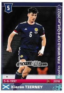 Sticker Kieran Tierney - Road to FIFA World Cup Qatar 2022 n. 486 - Panini