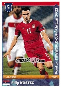 Sticker Filip Kostic - Road to FIFA World Cup Qatar 2022 n. 502 - Panini