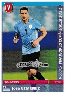 Figurina Jose Gimenez - Road to FIFA World Cup Qatar 2022 - Panini