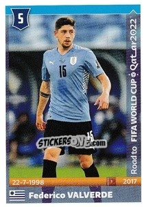 Sticker Federico Valverde - Road to FIFA World Cup Qatar 2022 - Panini