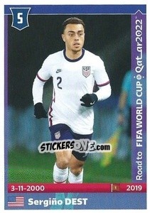 Figurina Sergiño Dest - Road to FIFA World Cup Qatar 2022 - Panini