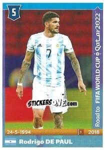 Sticker Rodrigo De Paul - Road to FIFA World Cup Qatar 2022 n. 22 - Panini