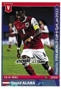 Sticker David Alaba - Road to FIFA World Cup Qatar 2022 - Panini