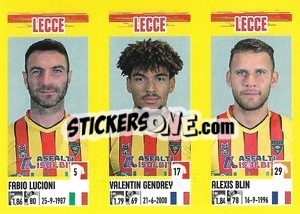 Figurina Fabio Lucioni / Valentin Gendrey / Alexis Blin - Calciatori 2021-2022 - Panini