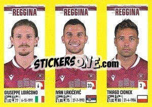 Sticker Giuseppe Loiacono / Ivan Lakicevic / Thiago Cionek - Calciatori 2021-2022 - Panini