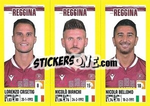 Sticker Lorenzo Crisetig / Nicolò Bianchi / Nicola Bellomo - Calciatori 2021-2022 - Panini