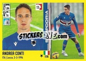 Cromo Andrea Conti (Sampdoria) - Calciatori 2021-2022 - Panini