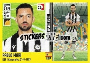 Sticker Pablo Marí (Udinese) - Calciatori 2021-2022 - Panini