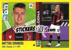 Cromo Mattias Svanberg - Calciatori 2021-2022 - Panini