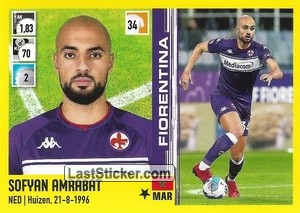 Sticker Sofyan Amrabat - Calciatori 2021-2022 - Panini