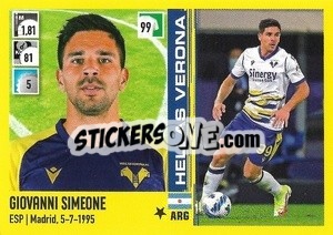 Sticker Giovanni Simeone - Calciatori 2021-2022 - Panini