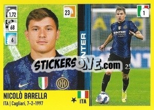 Sticker Nicolò Barella - Calciatori 2021-2022 n. 199 - Panini