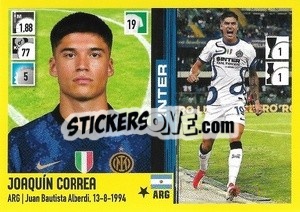 Figurina Joaquín Correa - Calciatori 2021-2022 - Panini