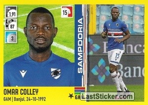 Sticker Omar Colley - Calciatori 2021-2022 - Panini