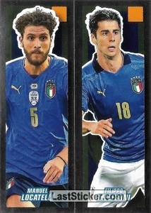 Sticker Manuel Locatelli / Filippo Melegoni - Calciatori 2021-2022 - Panini