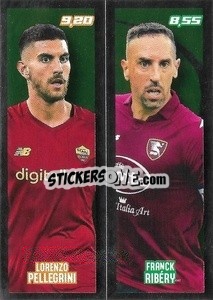 Cromo Lorenzo Pellegrini / Franck Ribéry - Calciatori 2021-2022 - Panini