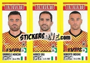 Figurina Gabriele Moncini / Marco Sau / Roberto Insigne - Calciatori 2021-2022 - Panini