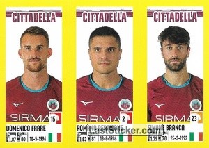 Cromo Domenico Frare / Romano Perticone / Simone Branca - Calciatori 2021-2022 - Panini