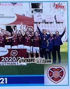 Sticker Heart of Midlothian - Champions 2020-21 - Scottish Professional Football League 2021-2022 - Topps