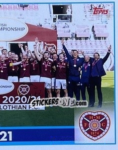 Sticker Heart of Midlothian - Champions 2020-21 - Scottish Professional Football League 2021-2022 n. 268 - Topps