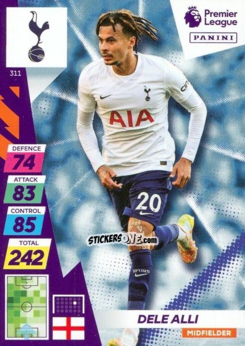 Sticker Dele Alli - English Premier League 2021-2022. Adrenalyn XL Plus n. 311 - Panini