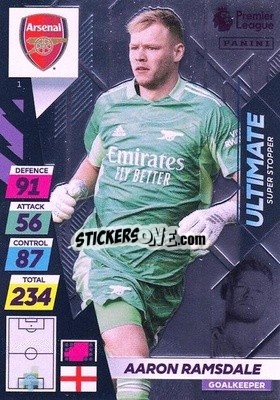 Sticker Aaron Ramsdale - English Premier League 2021-2022. Adrenalyn XL Plus - Panini